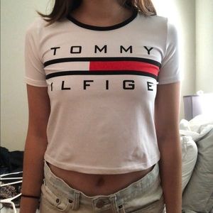 tommy hilfiger cropped shirt